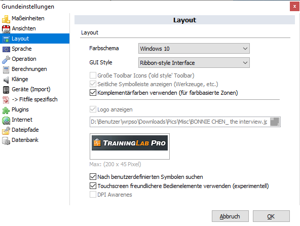 TrainingLab Preferences